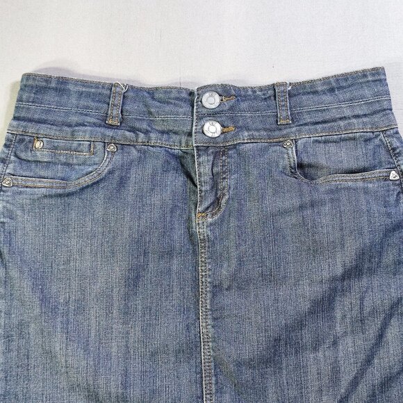 KUT from the Kloth jean pencil skirt women's size 10 denim blue - Picture 2 of 14
